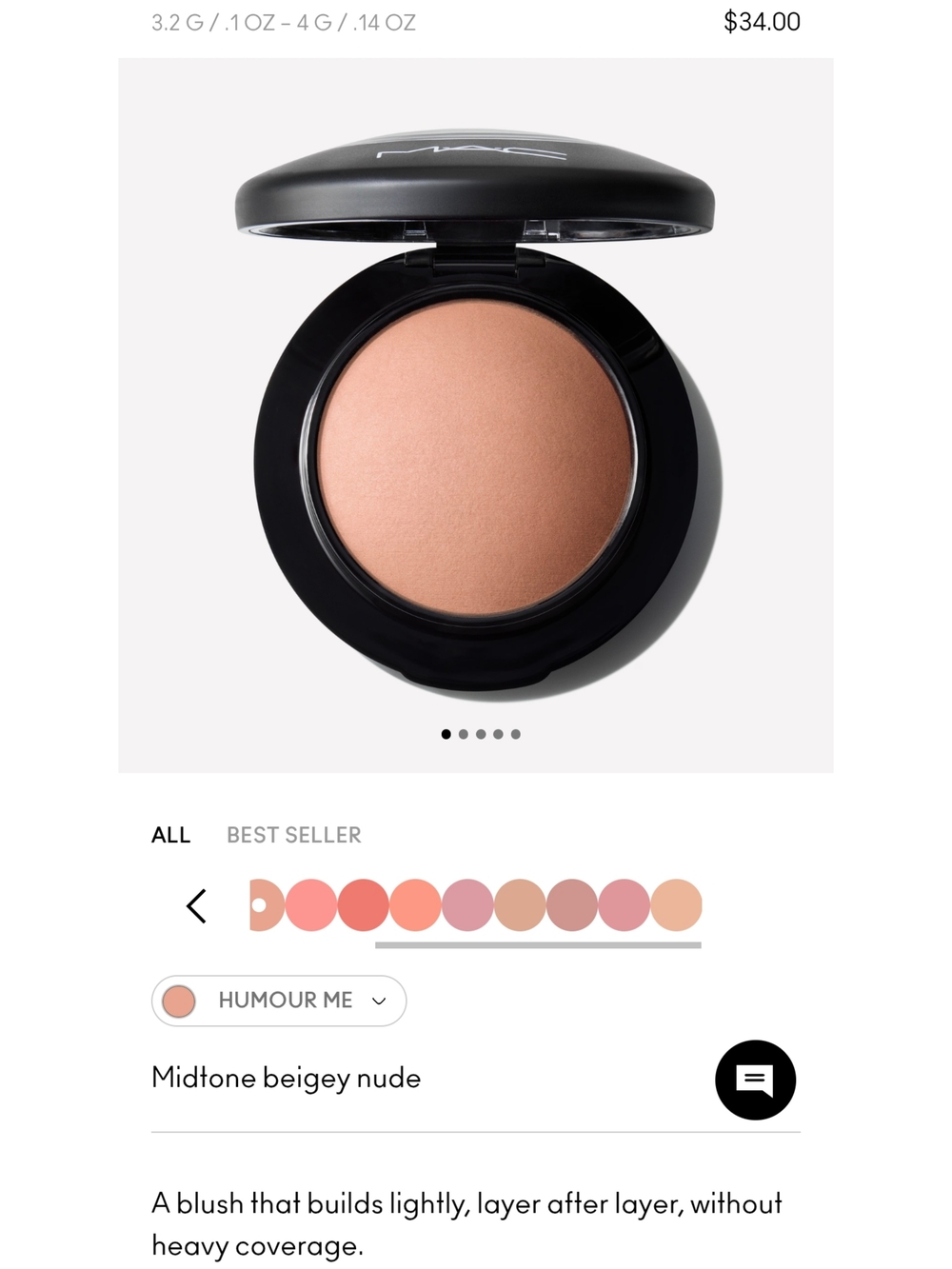 MAC Cosmetics Powder Blush — Humour Me (Midtone Beigey Nude)